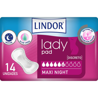 Assorbenti da incontinenza Lindor Lady Pad Maxi Notte 14 Unità