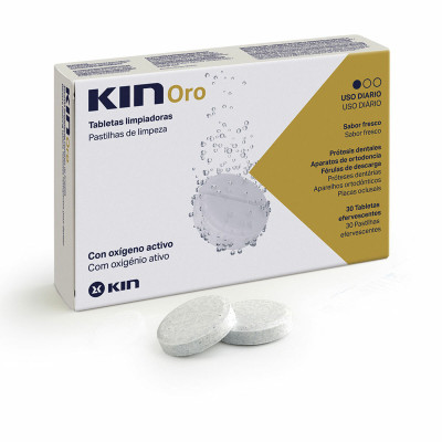 Pasticche Detergenti per Dentiere Kin Kin Oro 30 Unità