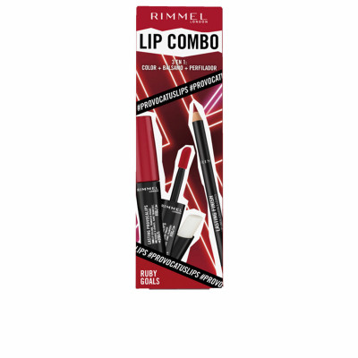 Set da Trucco Rimmel London Lip Combo 3 Pezzi Ruby Goals