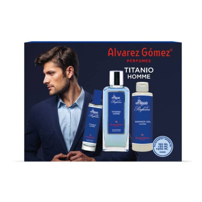 Cofanetto Profumo Uomo Alvarez Gomez Titanio Homme 3 Pezzi